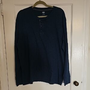 Old Navy Men's Dark Blue Long Sleeve Henley